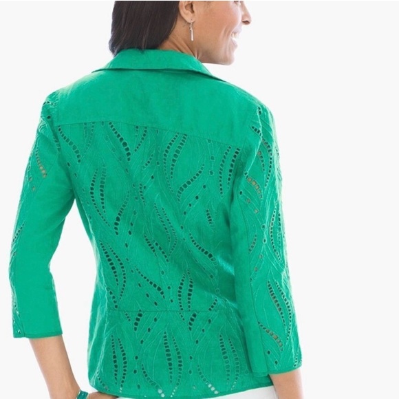 NWT Chico's Eyelet Linen Congo Jacket and matching Tank Top. - Picture 2 of 11